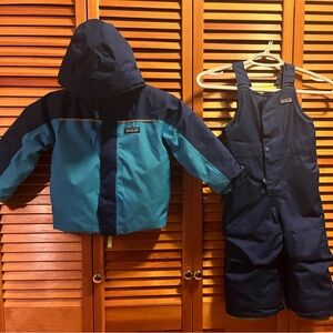 Blue & Green Patagonia Snow Suit Set 2T